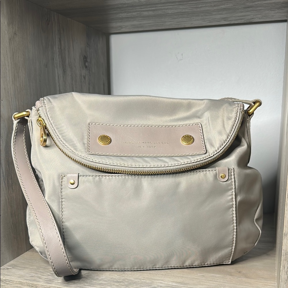 Marc By Marc Jacobs Tan Crossbody Bag with Gold Accents
